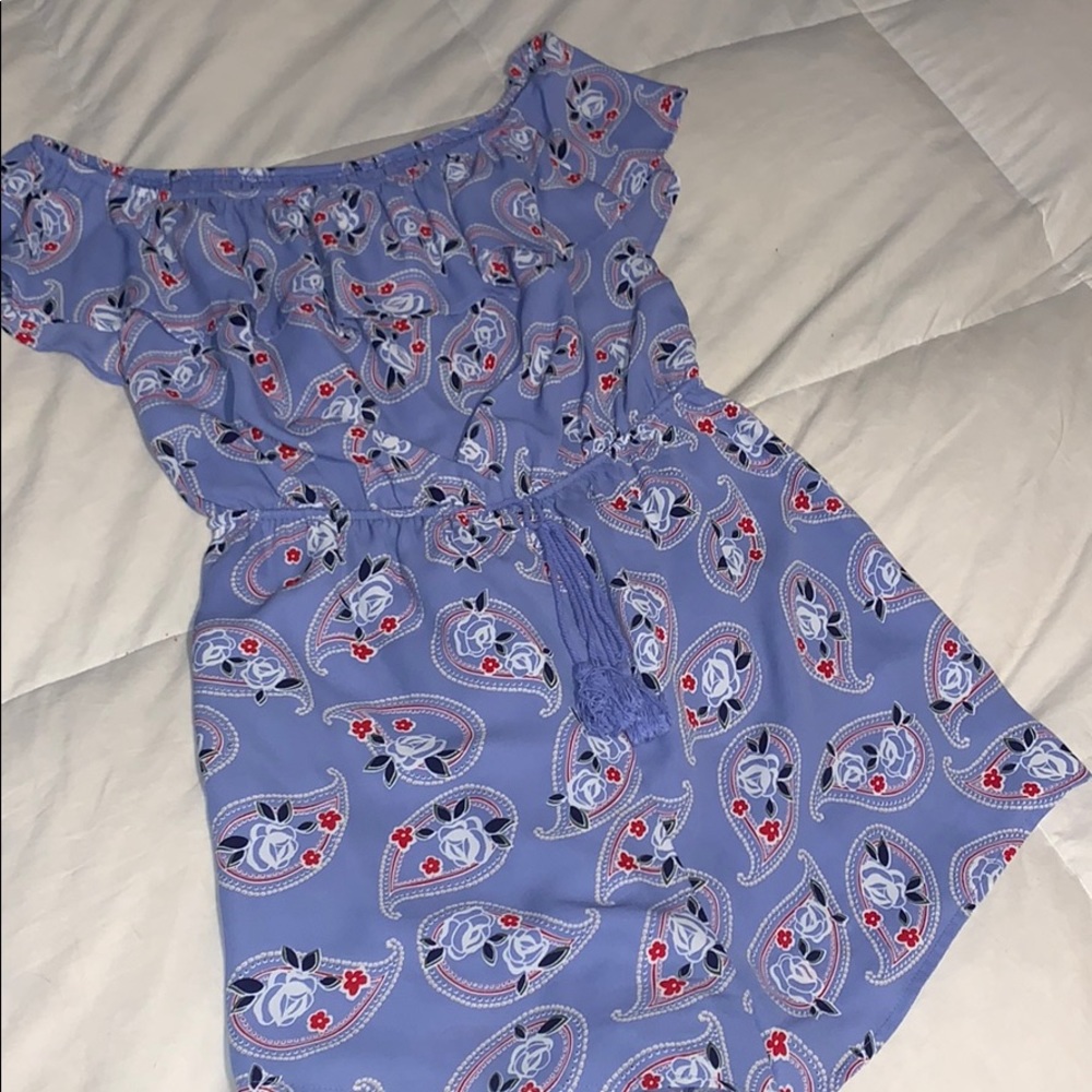 Blue Rain patterned romper